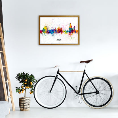 Avelena | Basel Schweiz Skyline Splash Kunstdruck von Michael Tompsett