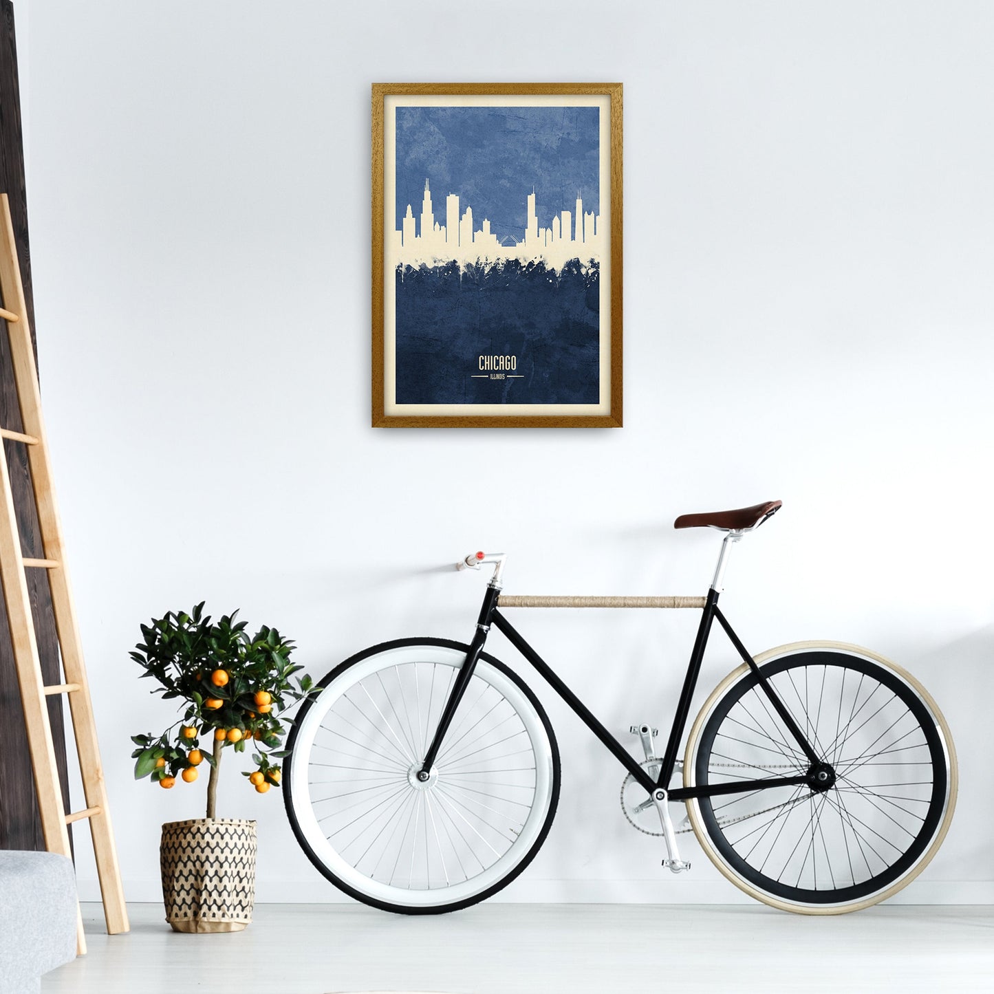 Avelena | Chicago Illinois Skyline Porträt Marine Kunstdruck