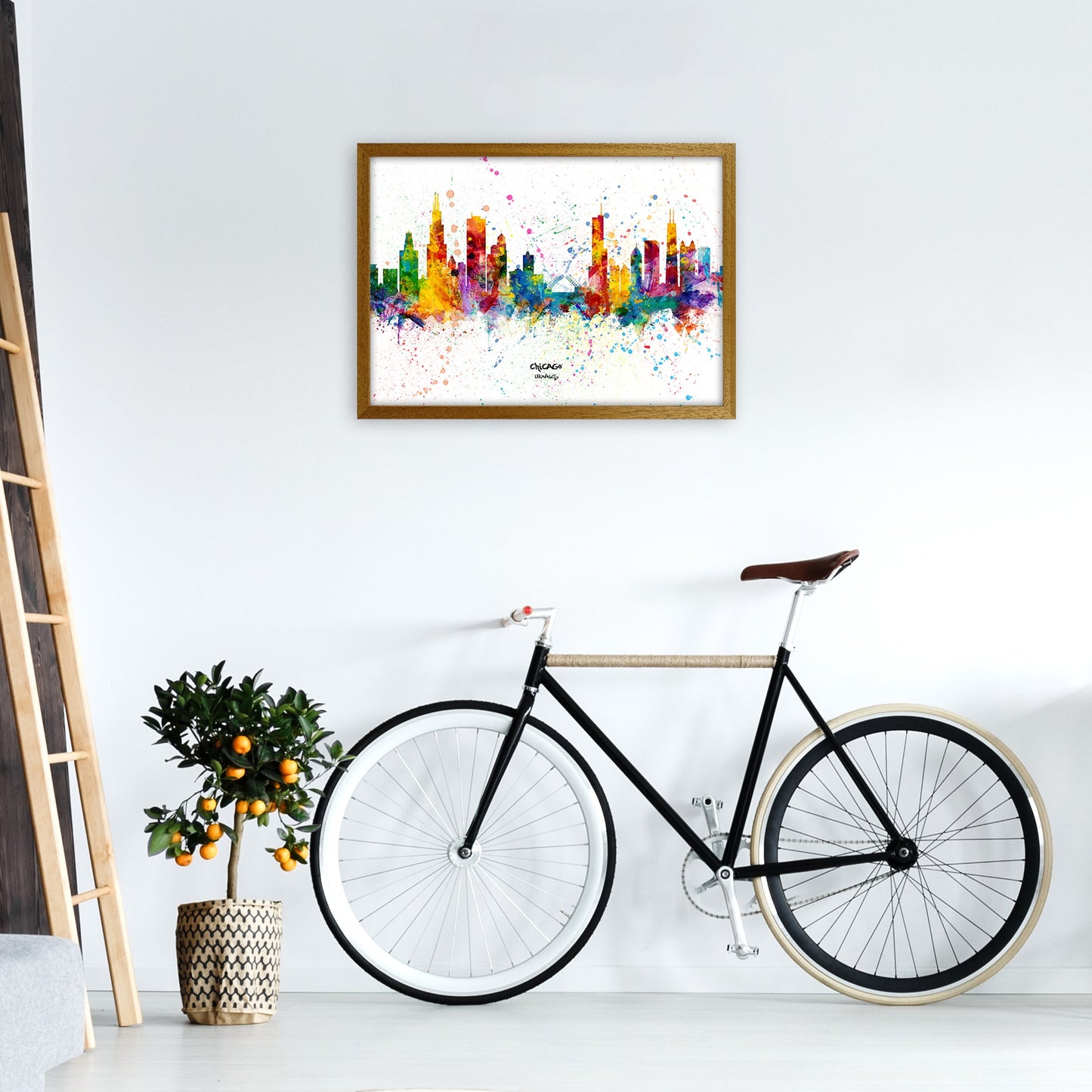 Avelena | Chicago Illinois Skyline Splash Kunst Druck