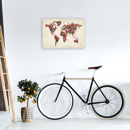 Avelena | Schmetterlingskarte der Welt Kunstdruck