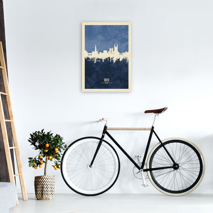 Avelena | Bad England Skyline Porträt Navy Kunstdruck von Michael Tompsett
