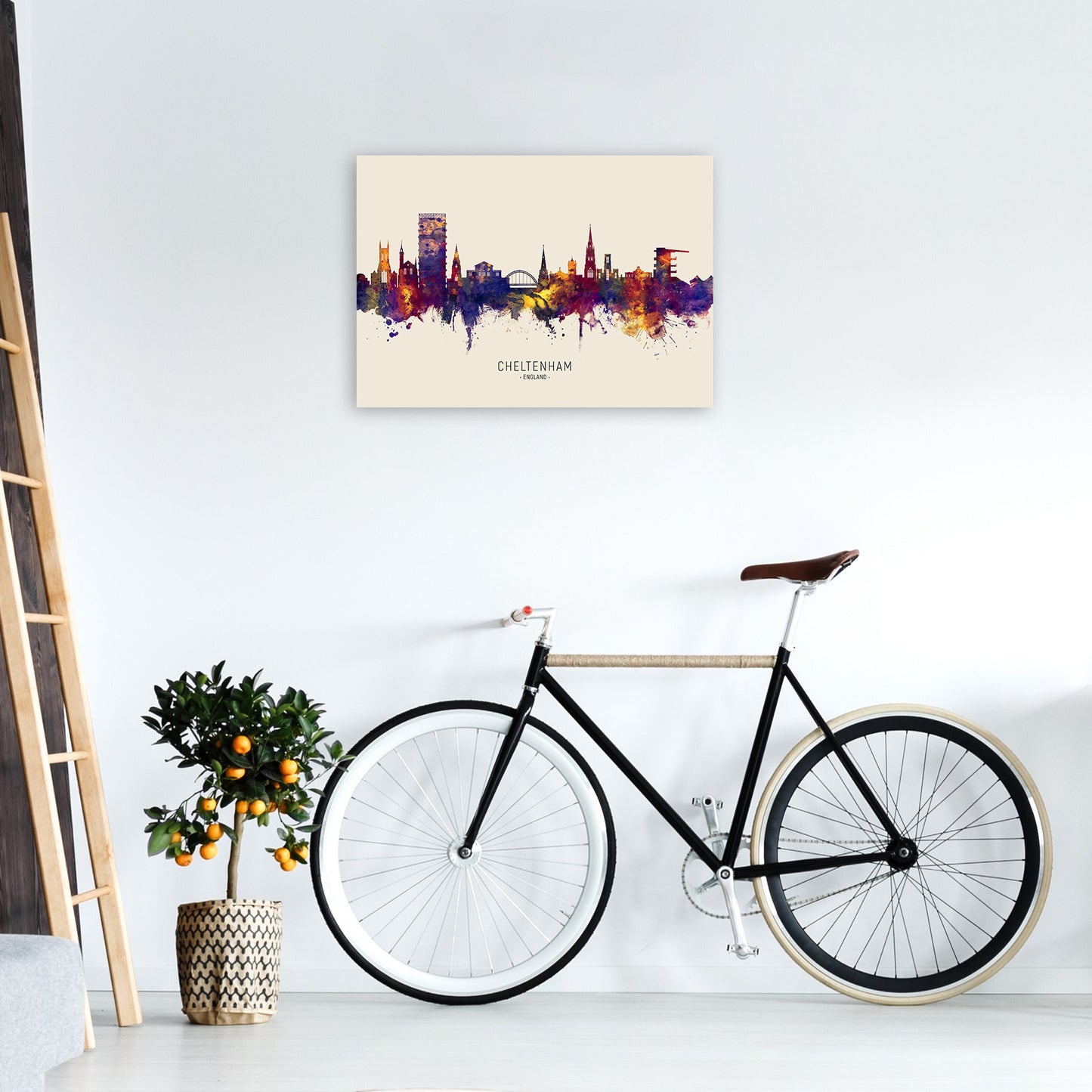 Avelena | Cheltenham England Skyline Herbst Von Name Kunst Druck