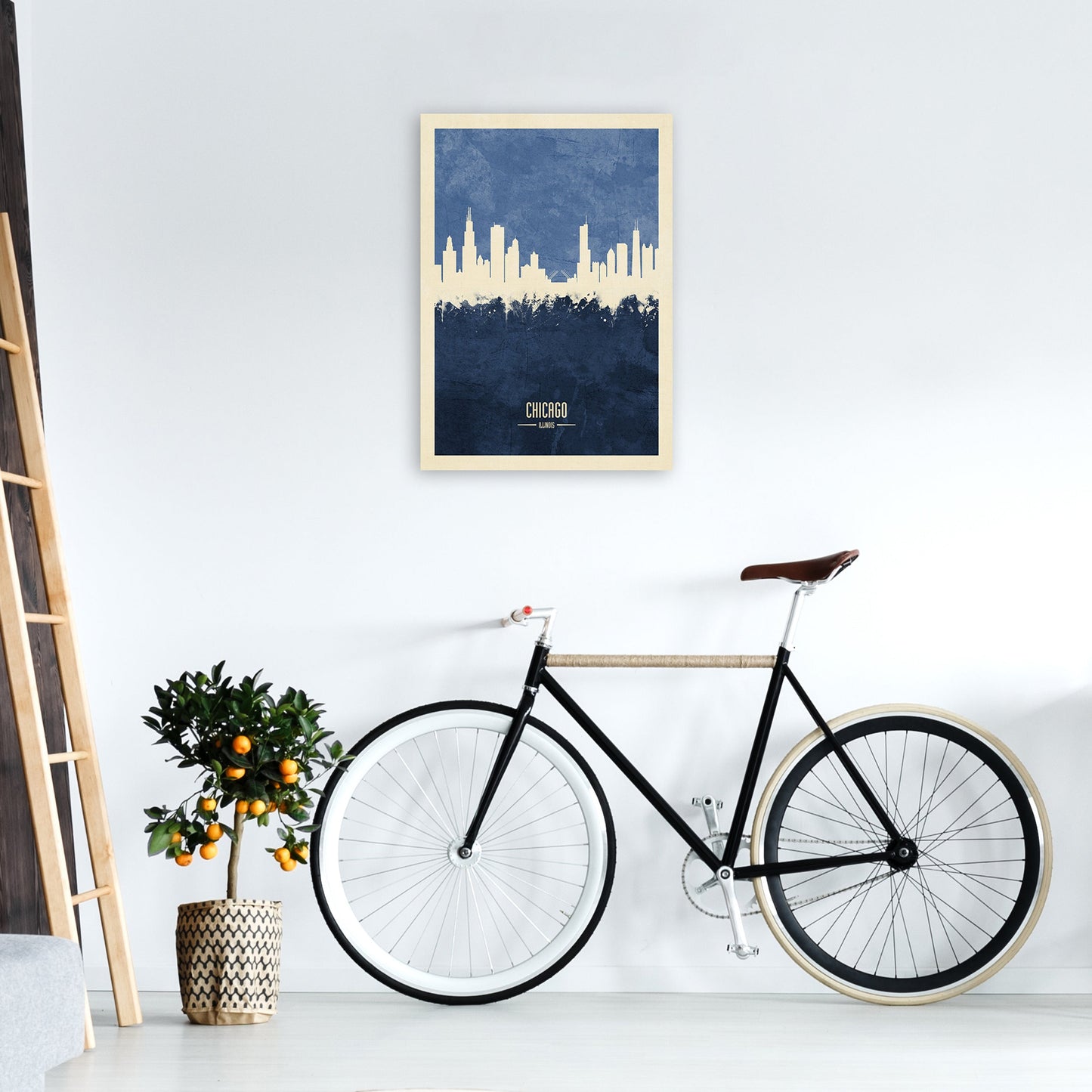 Avelena | Chicago Illinois Skyline Porträt Marine Kunstdruck