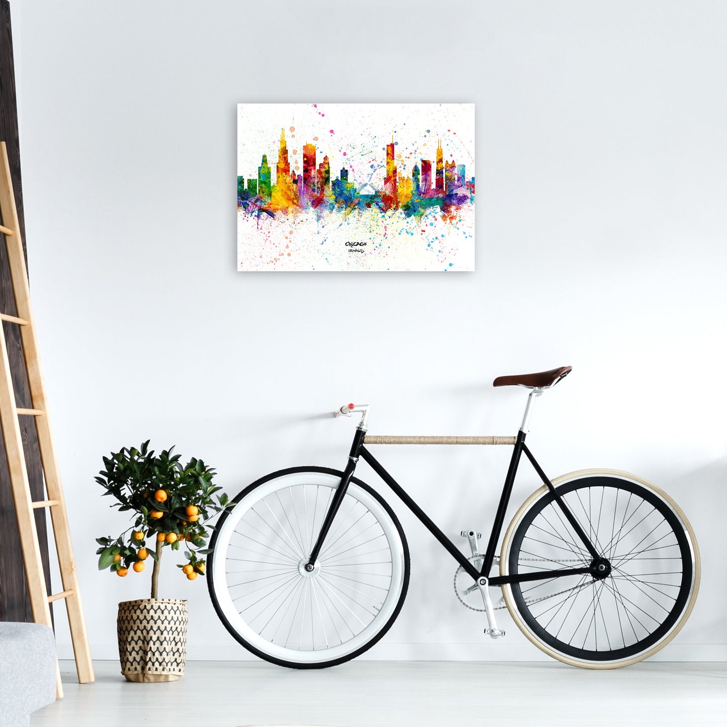 Avelena | Chicago Illinois Skyline Splash Kunst Druck