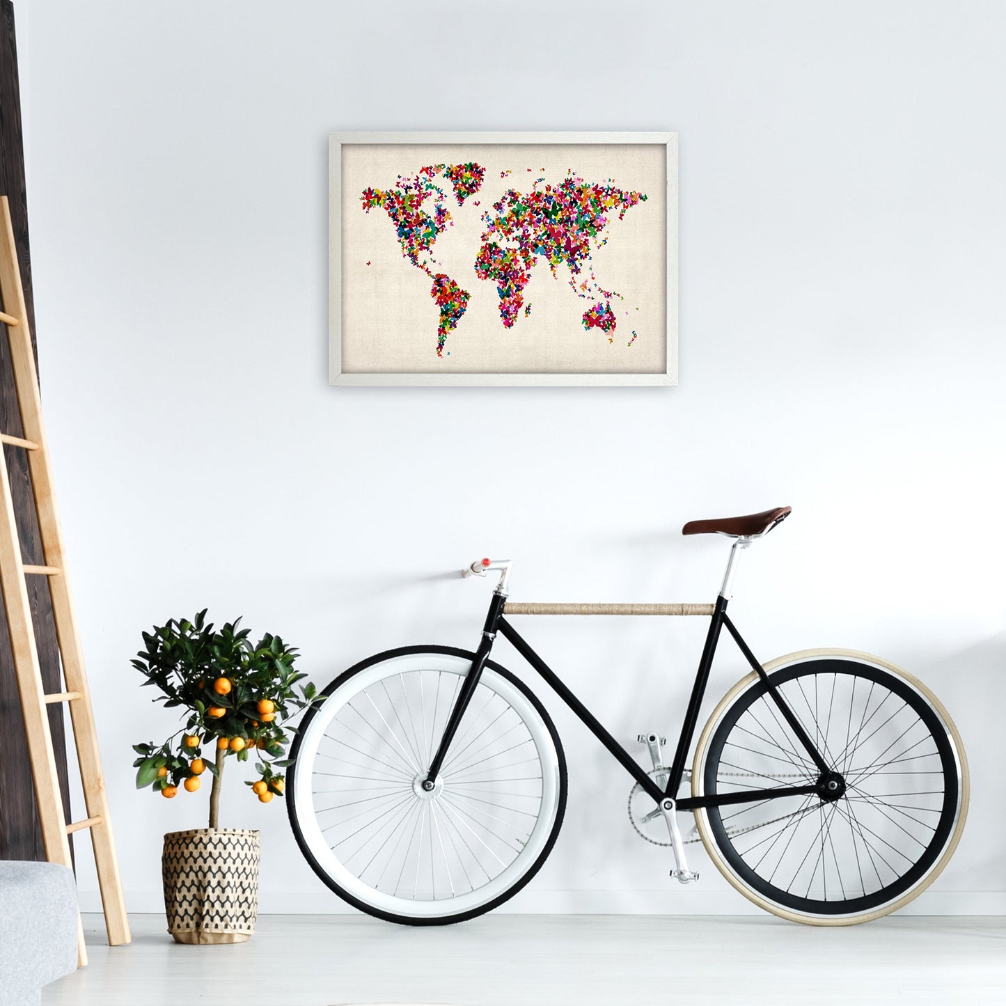 Avelena | Schmetterlingskarte der Welt Kunstdruck