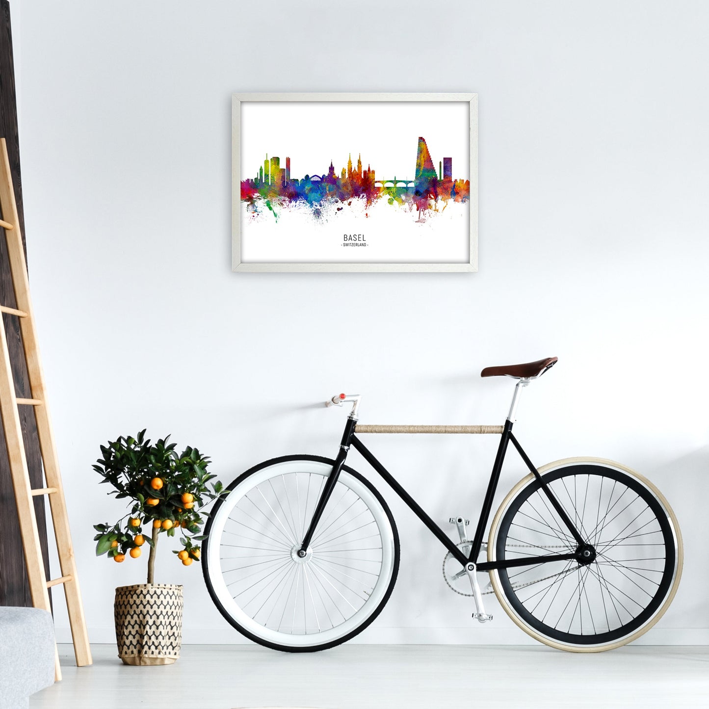 Avelena | Basel Schweiz Skyline Kunstdruck von Michael Tompsett