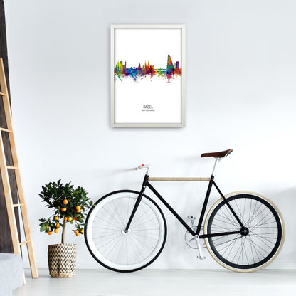 Avelena | Basel Schweiz Skyline Portrait Kunstdruck von Michael Tompsett