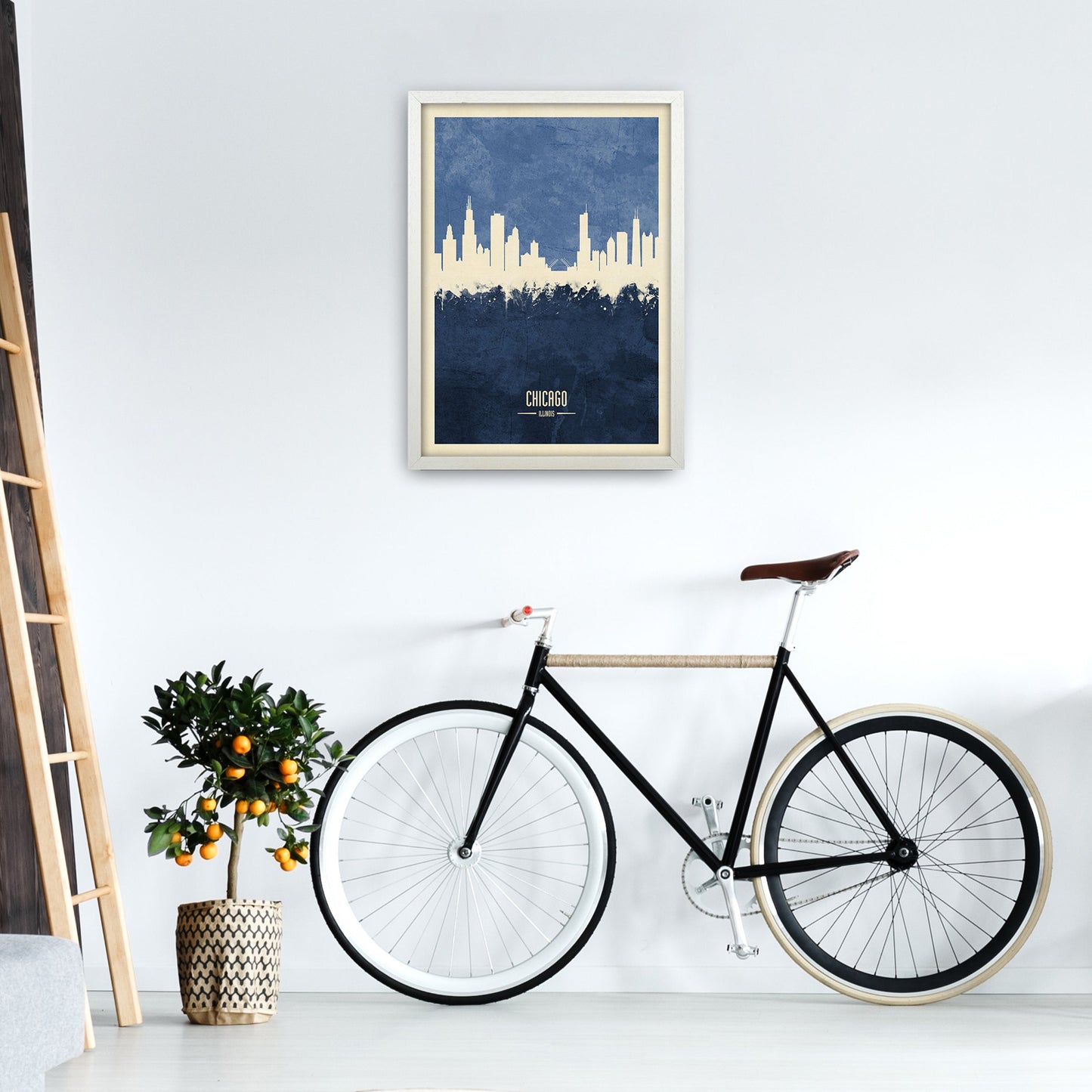 Avelena | Chicago Illinois Skyline Porträt Marine Kunstdruck