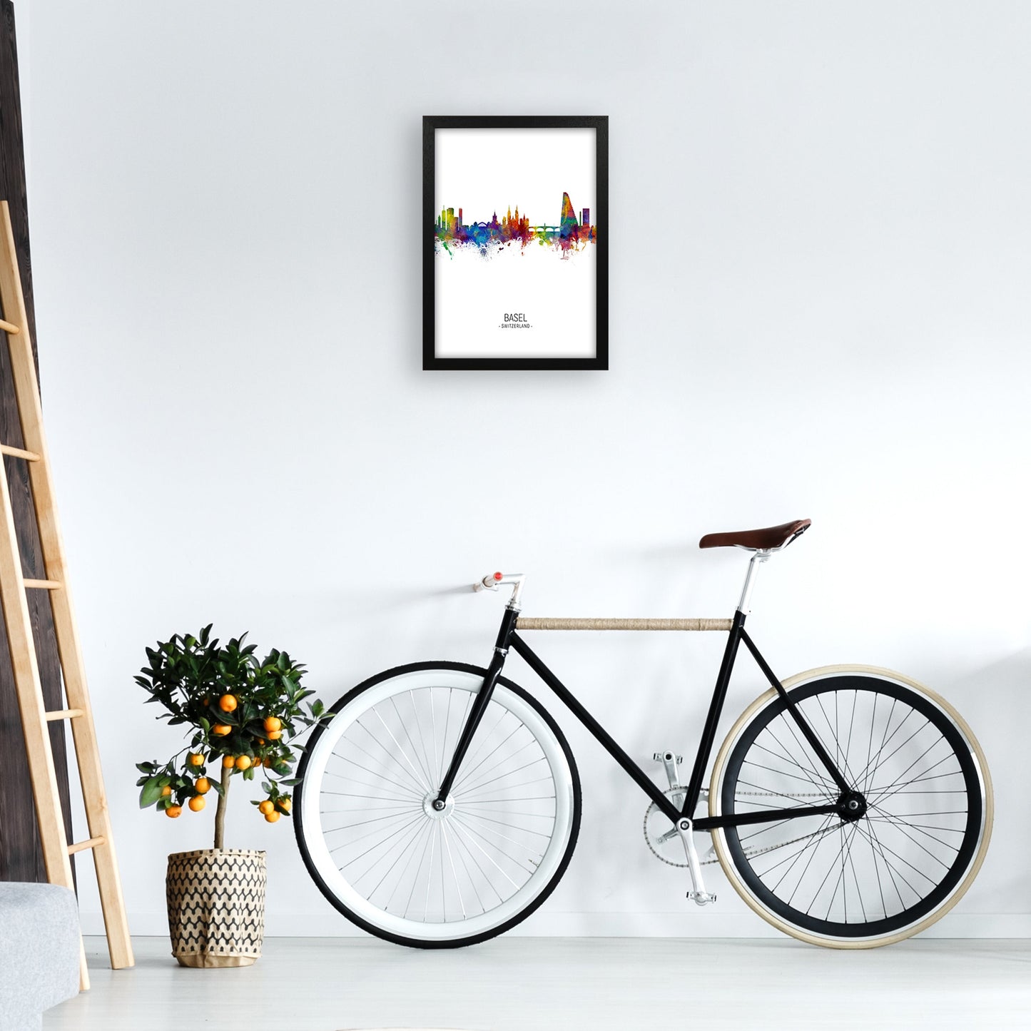 Avelena | Basel Schweiz Skyline Portrait Kunstdruck von Michael Tompsett