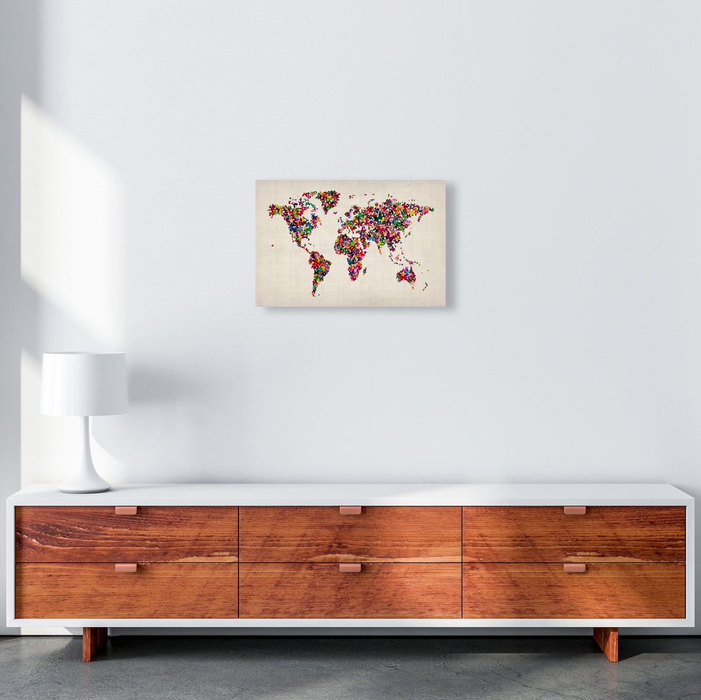 Avelena | Schmetterlingskarte der Welt Kunstdruck