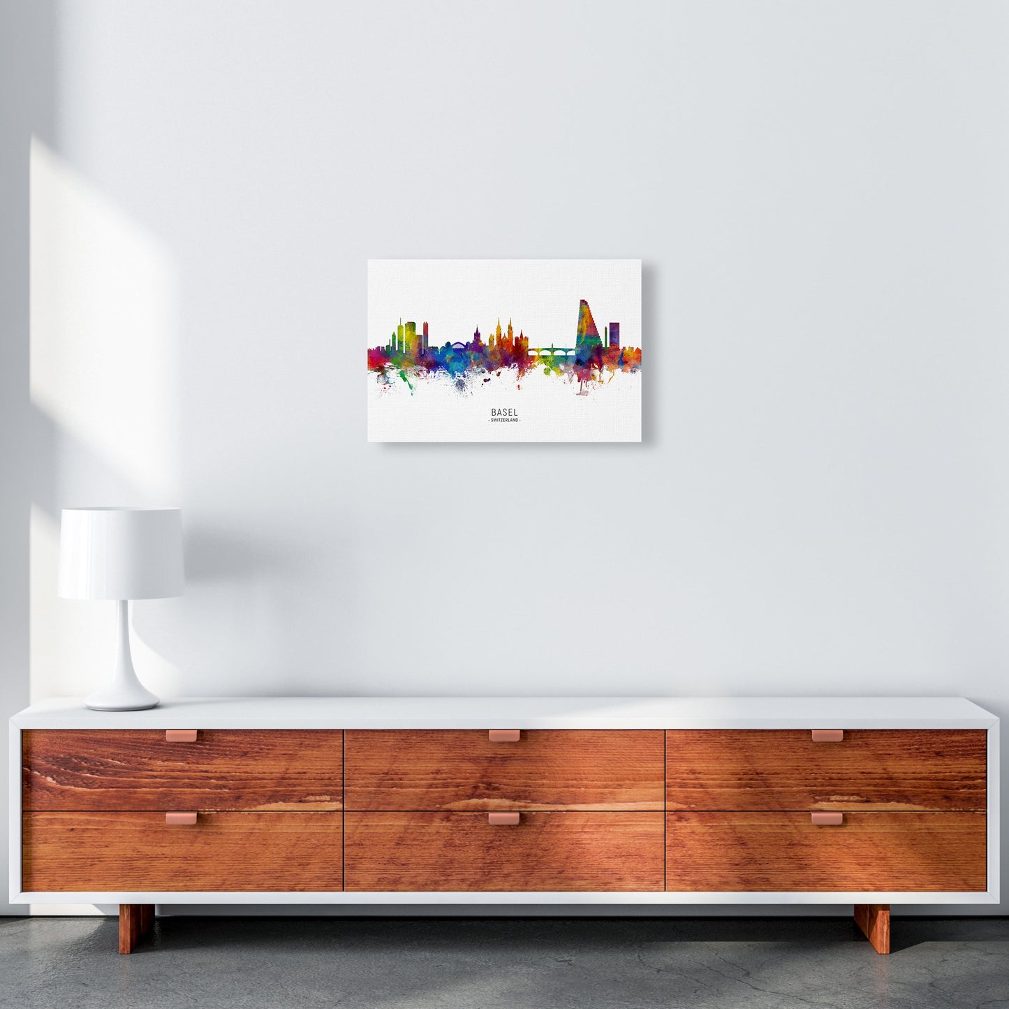 Avelena | Basel Schweiz Skyline Kunstdruck von Michael Tompsett