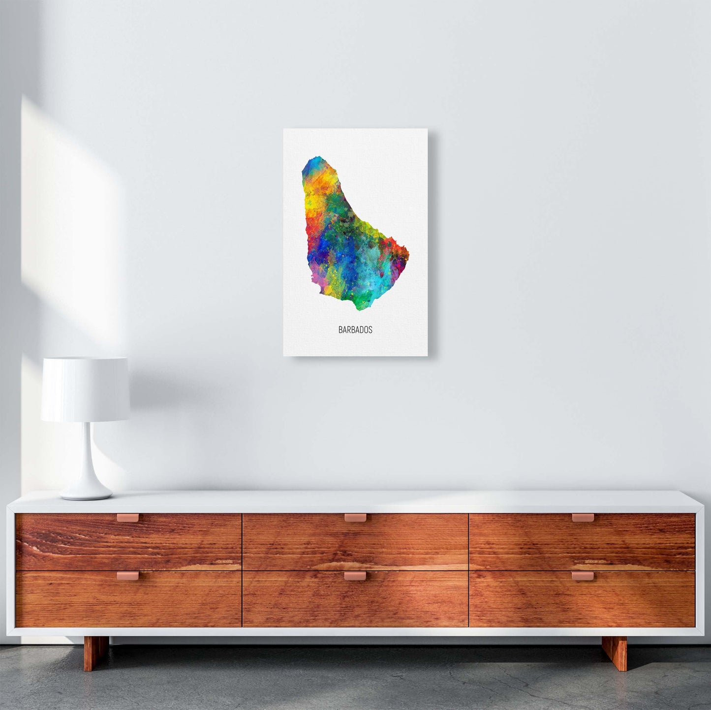 Avelena | Barbados Aquarellkarte Kunstdruck von Michael Tompsett