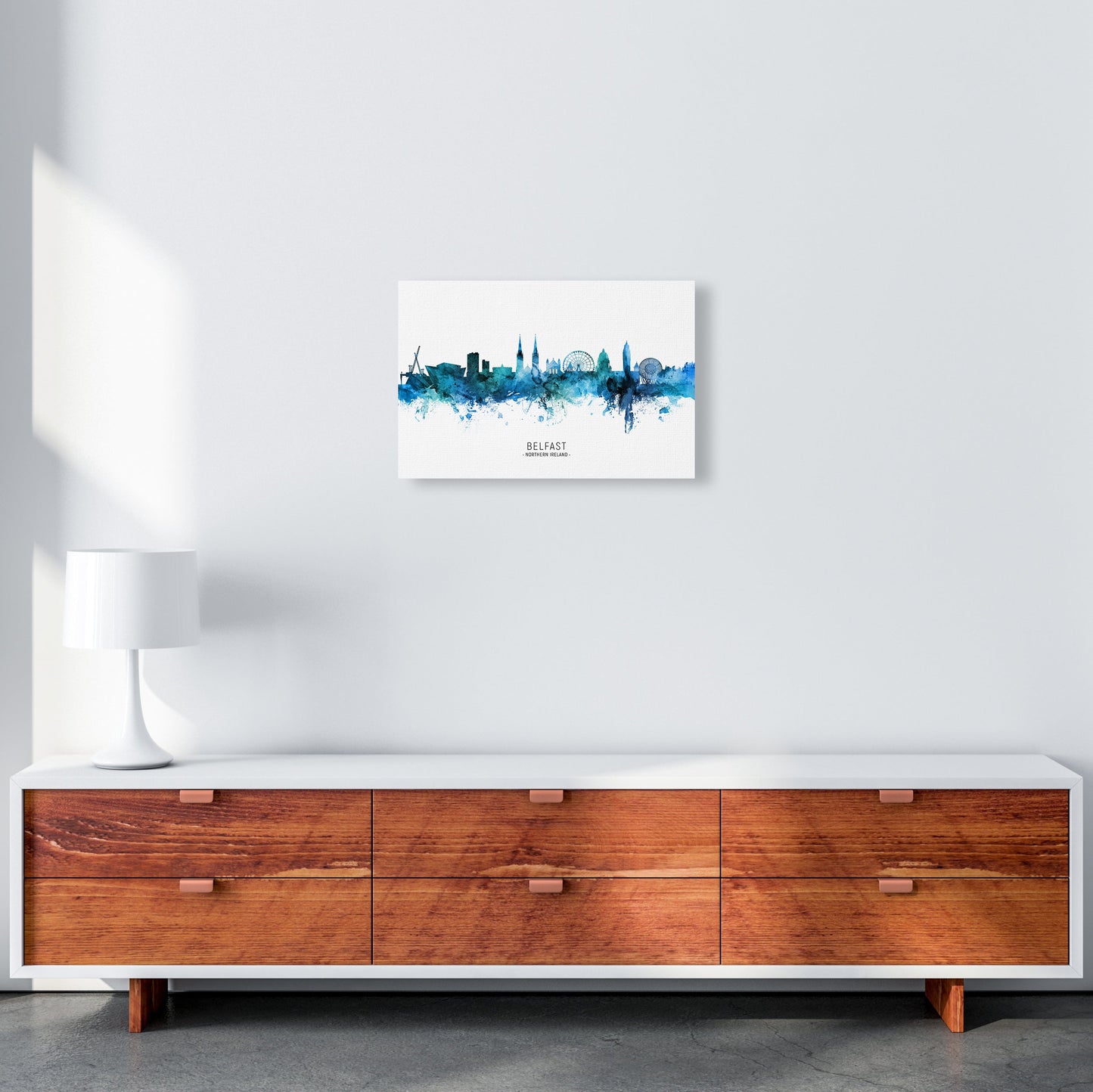 Avelena | Belfast Nordirland Skyline Blau ByName von Michael Tompsett