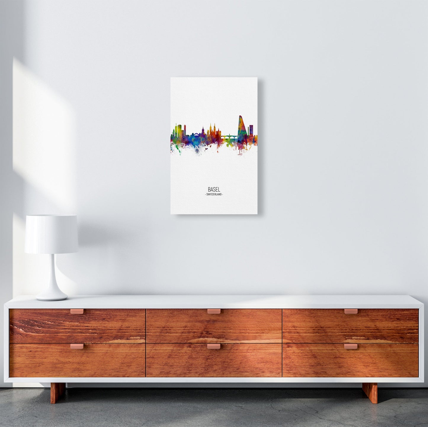 Avelena | Basel Schweiz Skyline Portrait Kunstdruck von Michael Tompsett
