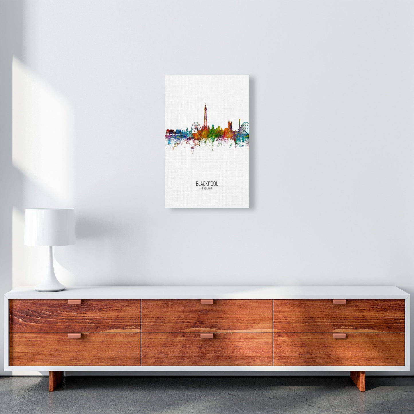 Avelena | Blackpool England Skyline Portrait Kunstdruck