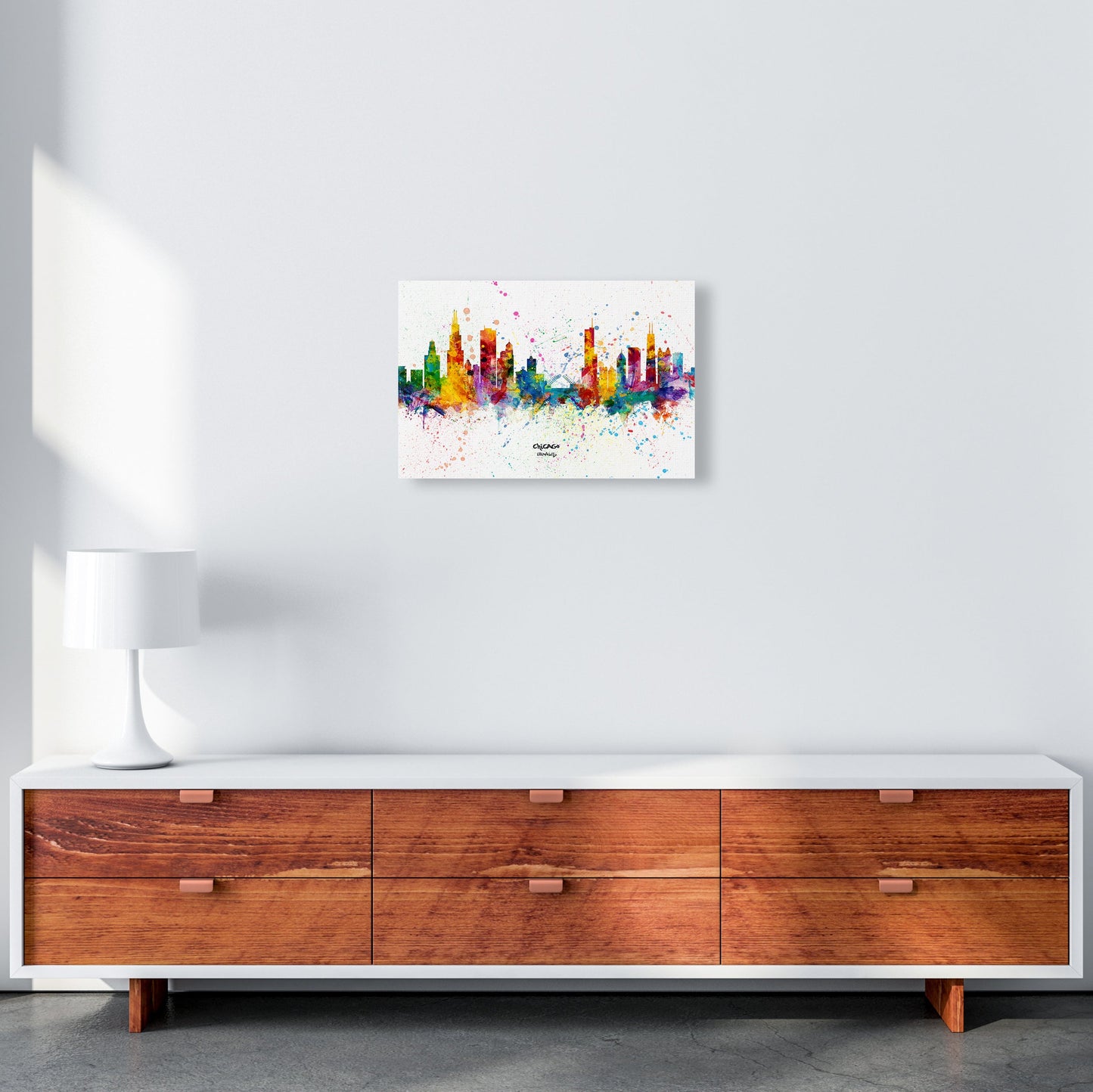 Avelena | Chicago Illinois Skyline Splash Kunst Druck