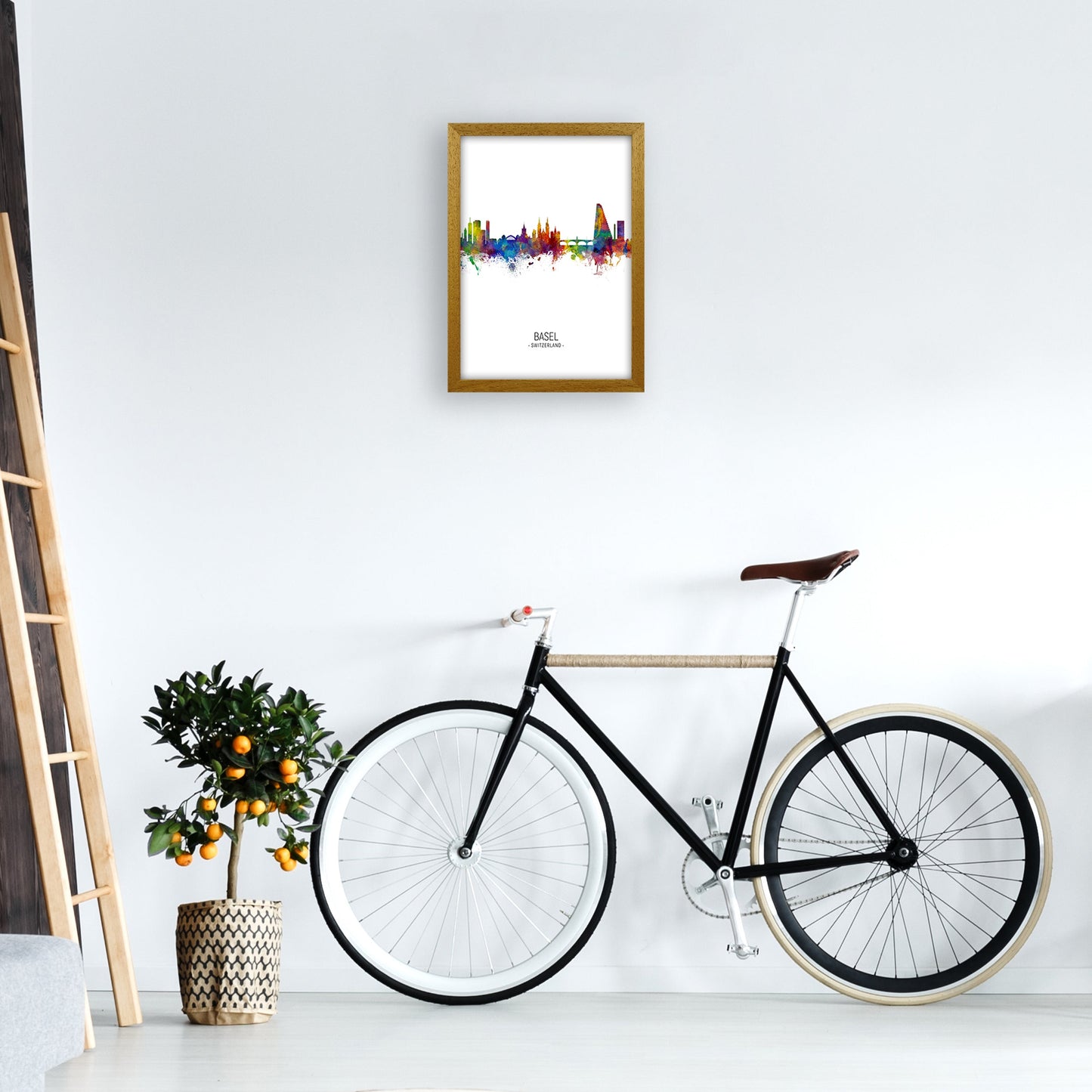 Avelena | Basel Schweiz Skyline Portrait Kunstdruck von Michael Tompsett