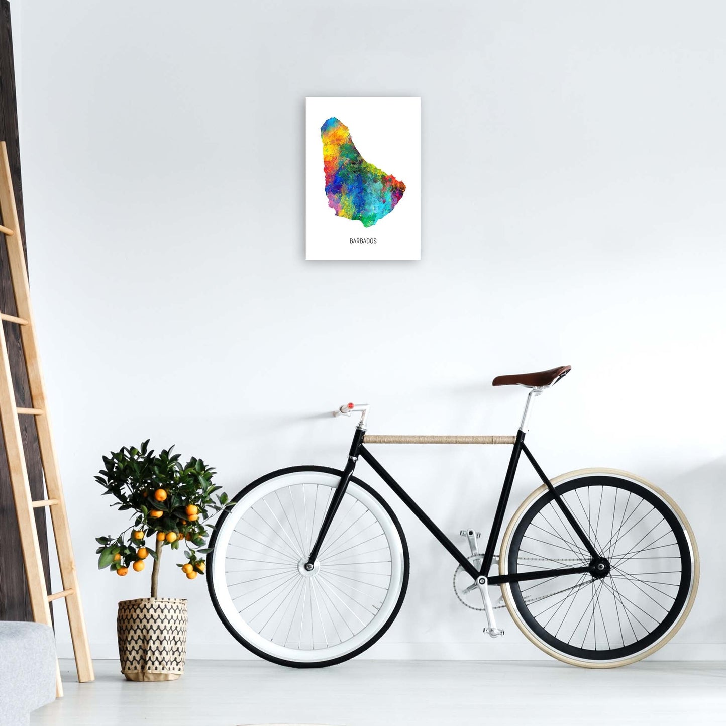 Avelena | Barbados Aquarellkarte Kunstdruck von Michael Tompsett