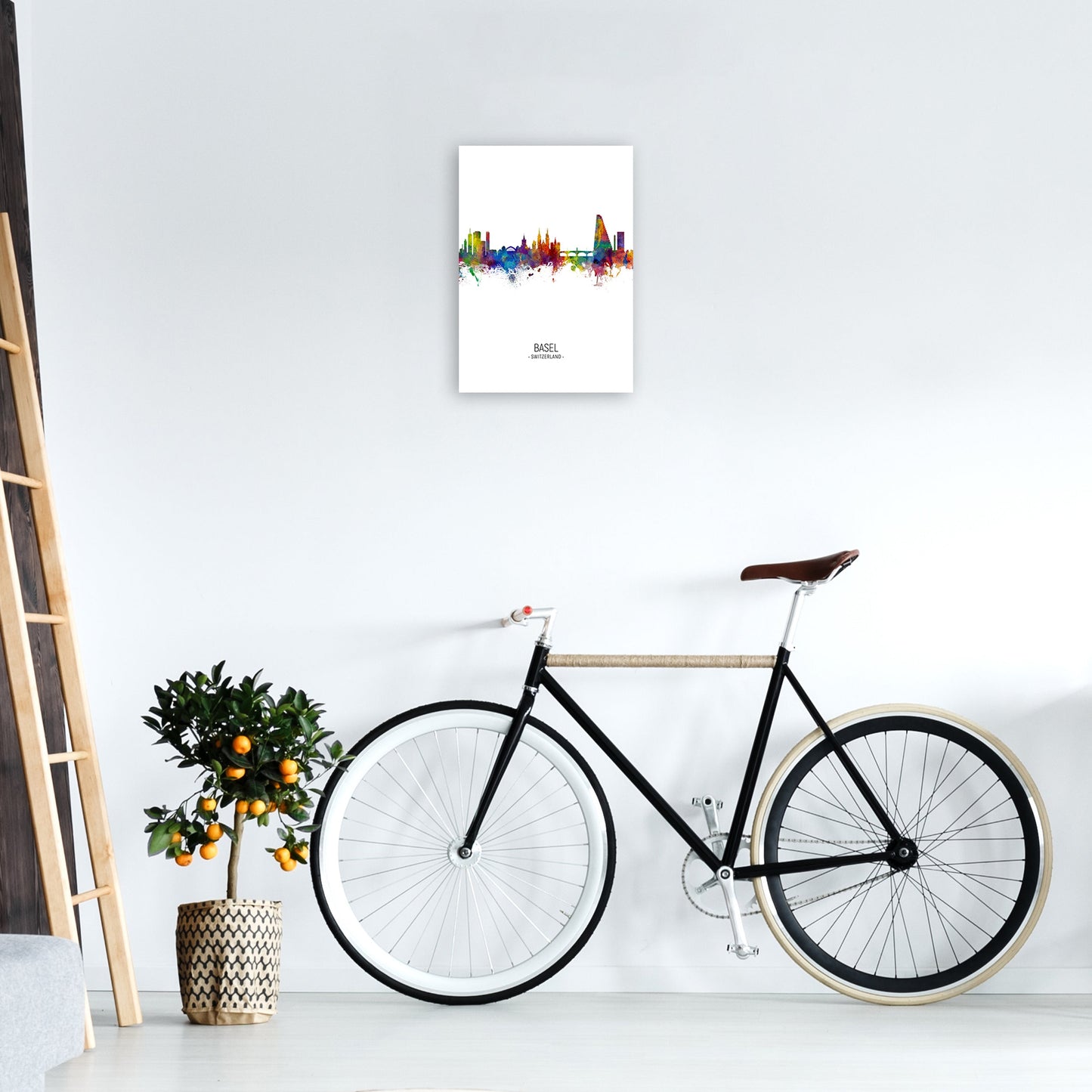 Avelena | Basel Schweiz Skyline Portrait Kunstdruck von Michael Tompsett