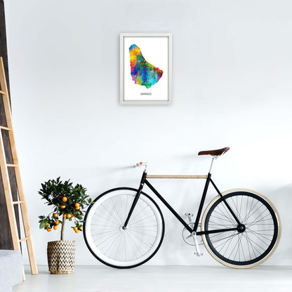 Avelena | Barbados Aquarellkarte Kunstdruck von Michael Tompsett