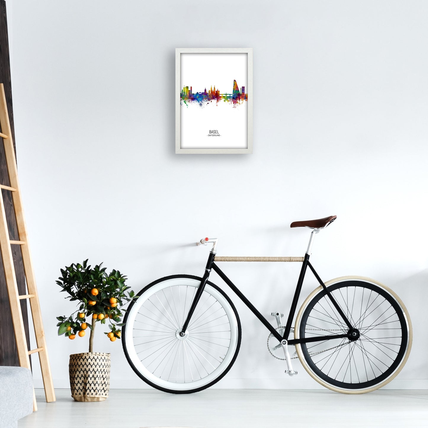 Avelena | Basel Schweiz Skyline Portrait Kunstdruck von Michael Tompsett