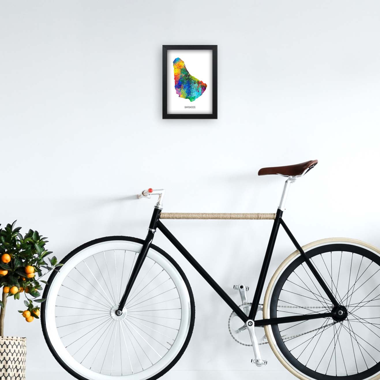 Avelena | Barbados Aquarellkarte Kunstdruck von Michael Tompsett