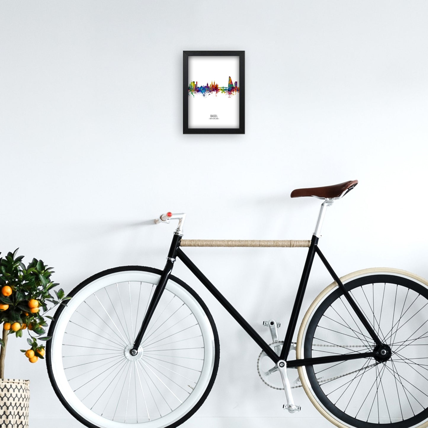 Avelena | Basel Schweiz Skyline Portrait Kunstdruck von Michael Tompsett