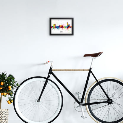 Avelena | Basel Schweiz Skyline Splash Kunstdruck von Michael Tompsett
