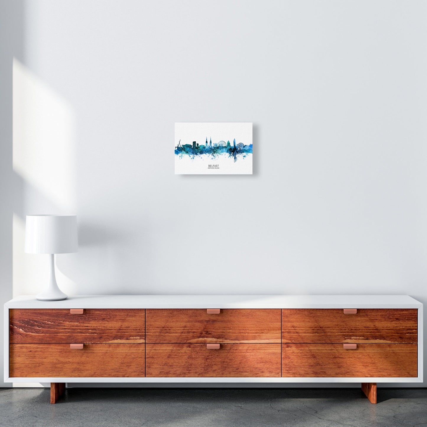 Avelena | Belfast Nordirland Skyline Blau ByName von Michael Tompsett