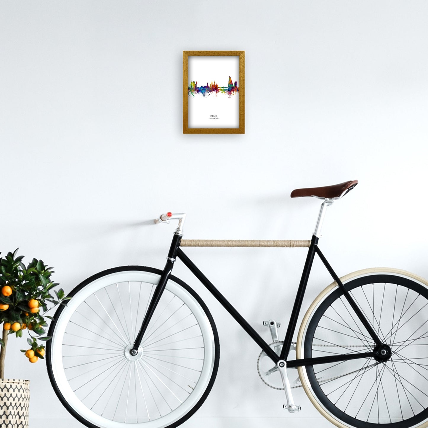 Avelena | Basel Schweiz Skyline Portrait Kunstdruck von Michael Tompsett