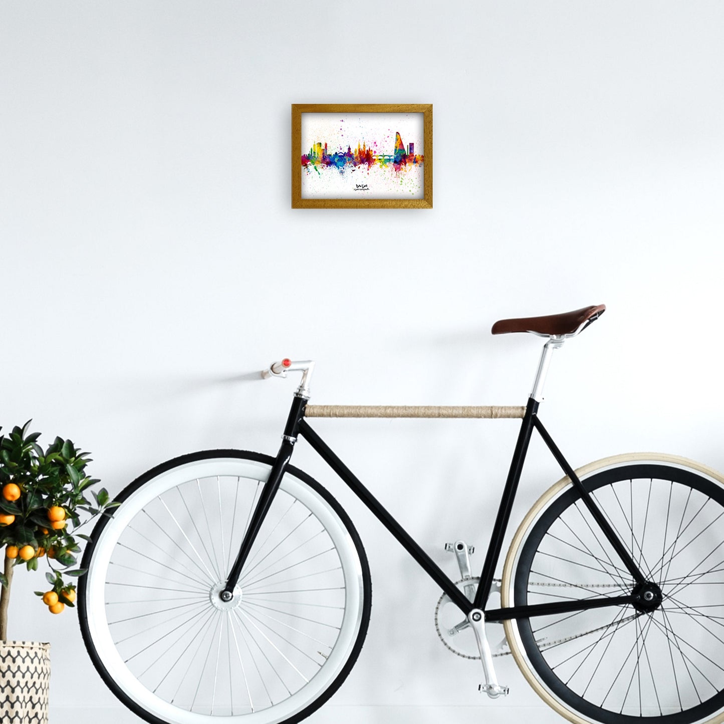 Avelena | Basel Schweiz Skyline Splash Kunstdruck von Michael Tompsett