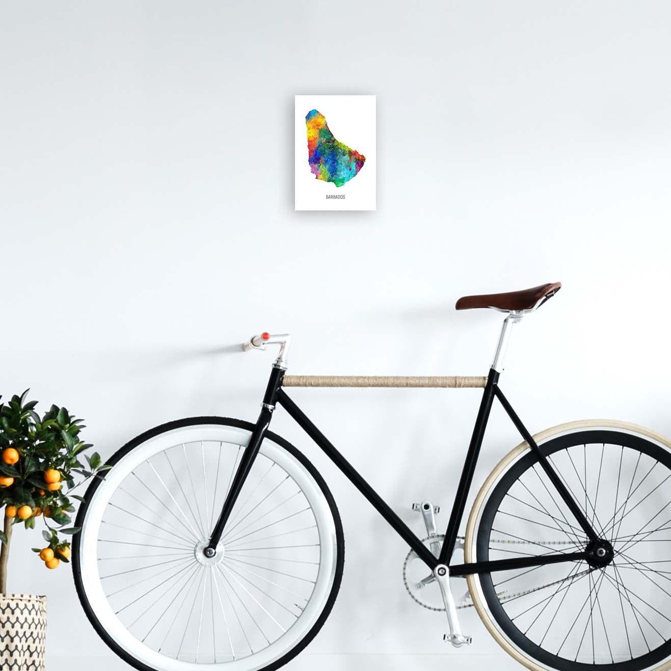 Avelena | Barbados Aquarellkarte Kunstdruck von Michael Tompsett