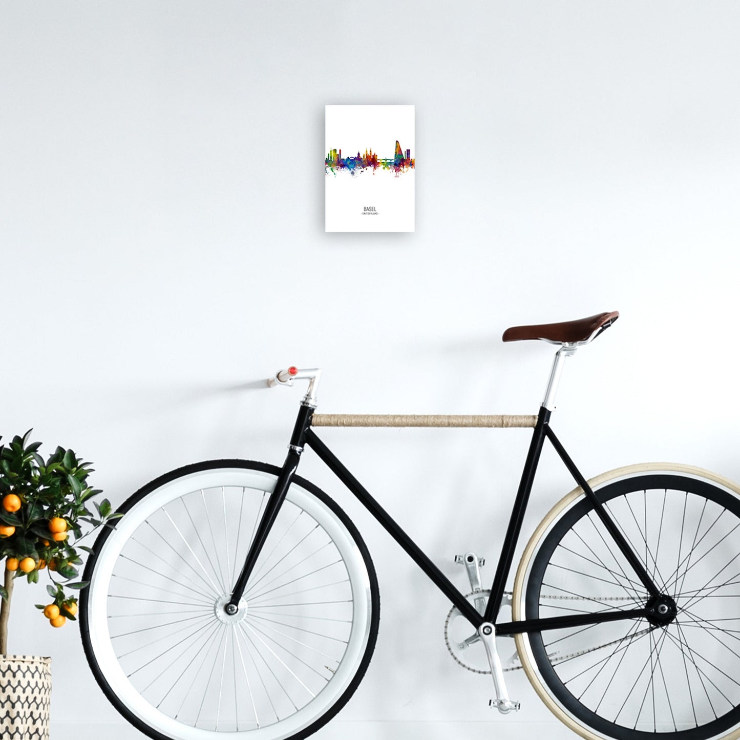 Avelena | Basel Schweiz Skyline Portrait Kunstdruck von Michael Tompsett