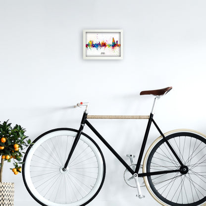 Avelena | Basel Schweiz Skyline Splash Kunstdruck von Michael Tompsett