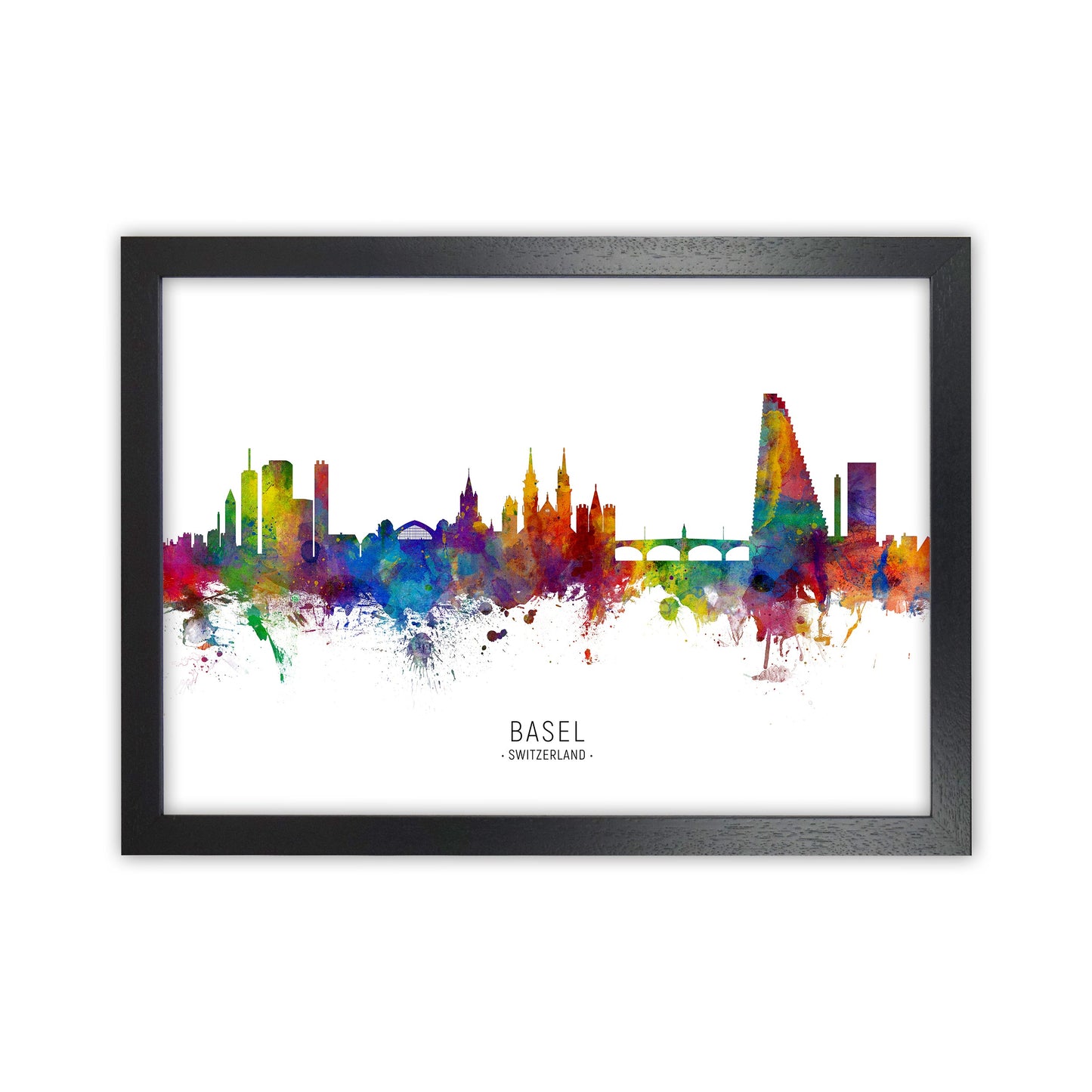 Avelena | Basel Schweiz Skyline Kunstdruck von Michael Tompsett