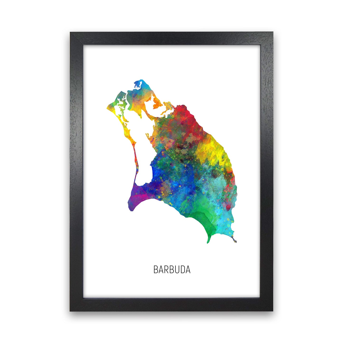 Avelena | Barbuda Aquarellkarte Kunstdruck von Michael Tompsett