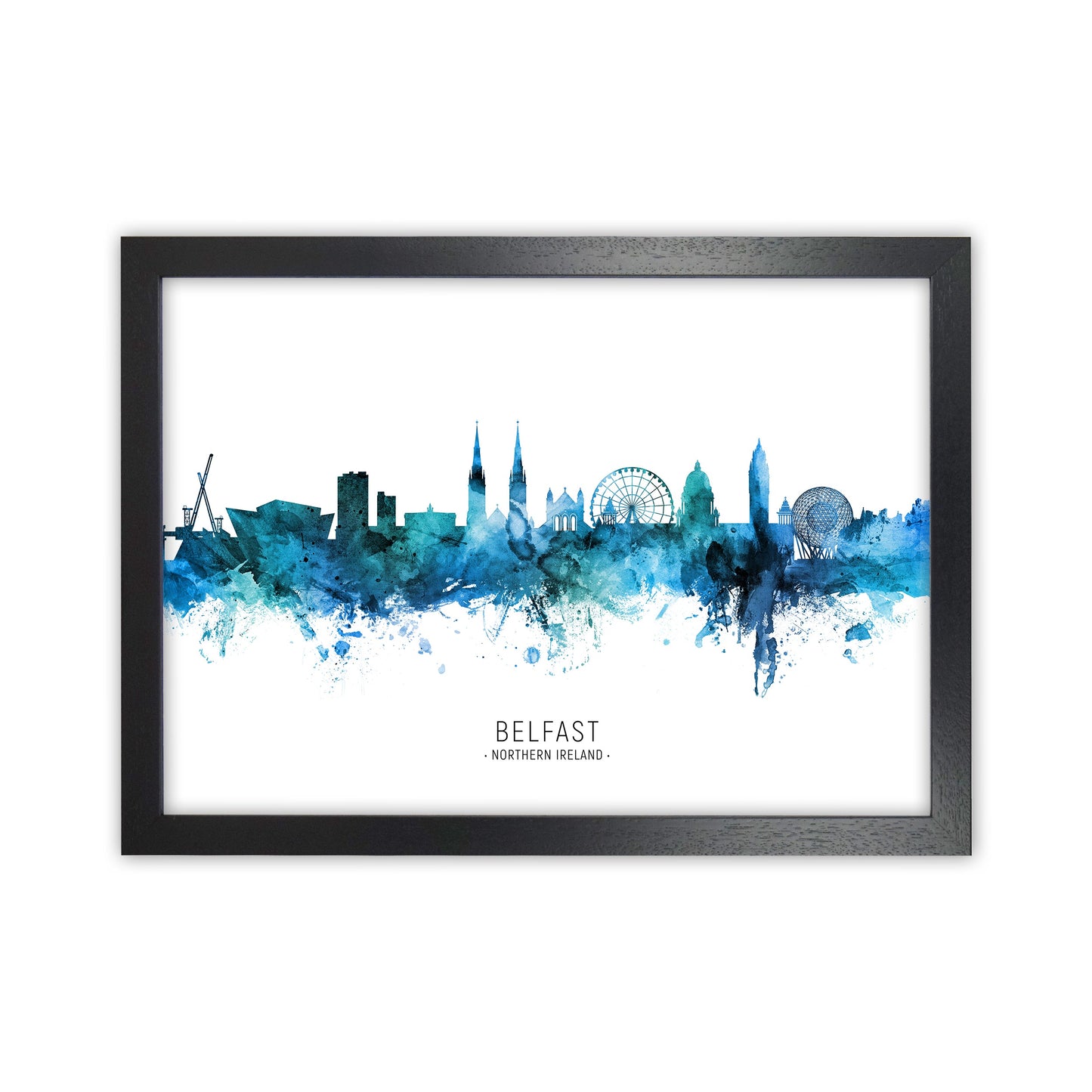 Avelena | Belfast Nordirland Skyline Blau ByName von Michael Tompsett