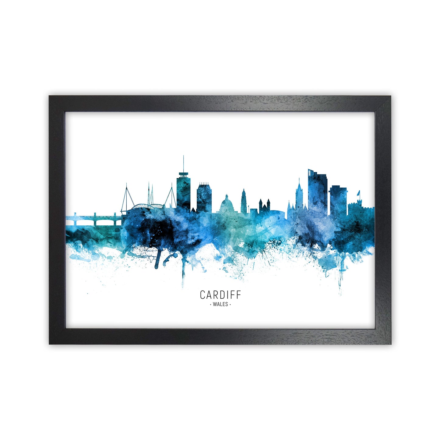 Avelena | Cardiff Wales Skyline Blau Stättenname