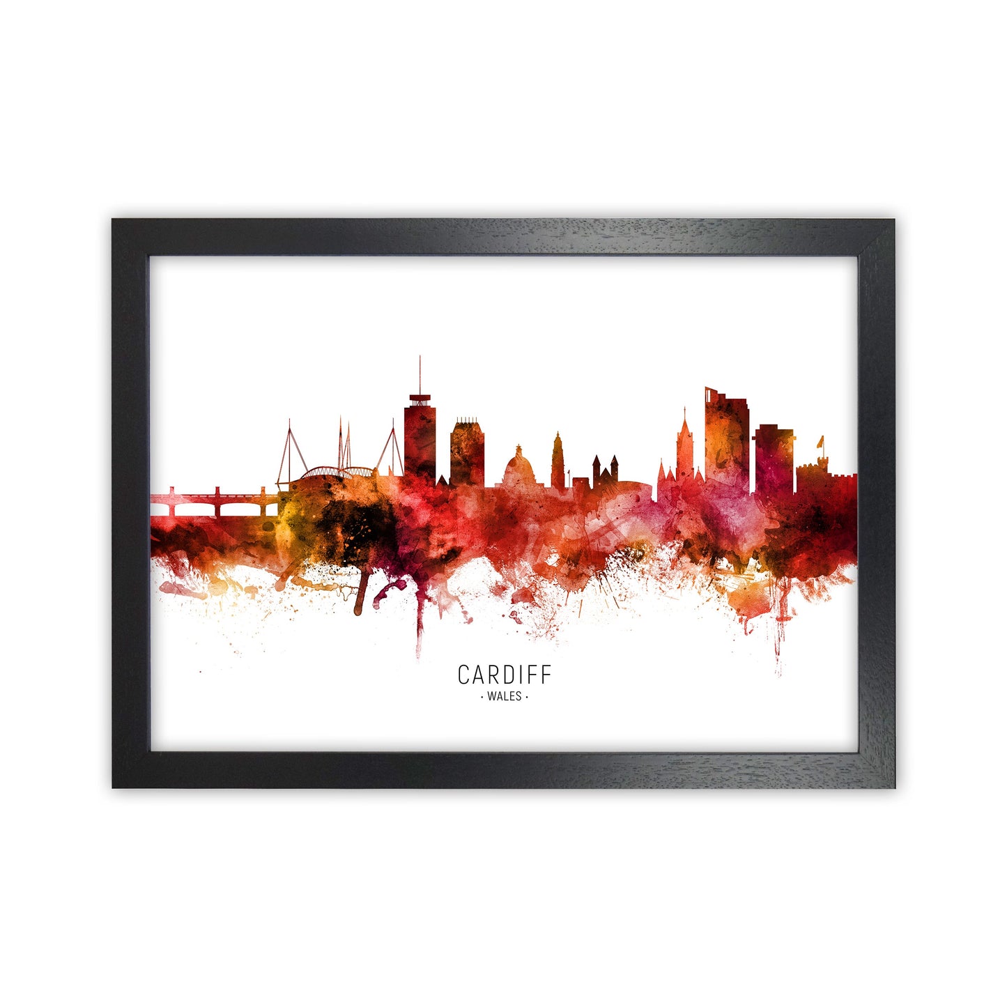 Avelena | Cardiff Wales Skyline Rot Stadtname Druck