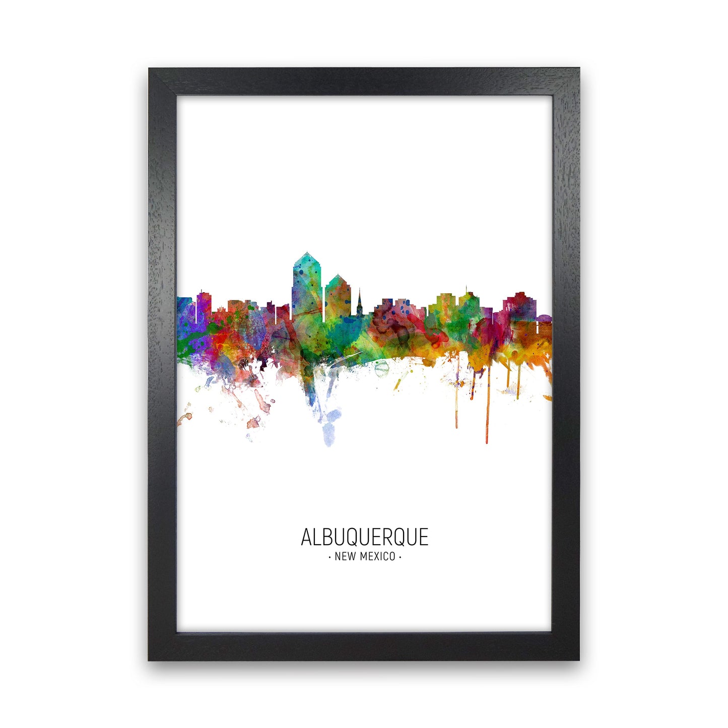 Avelena | Albuquerque New Mexico Skyline Porträt Kunstdruck