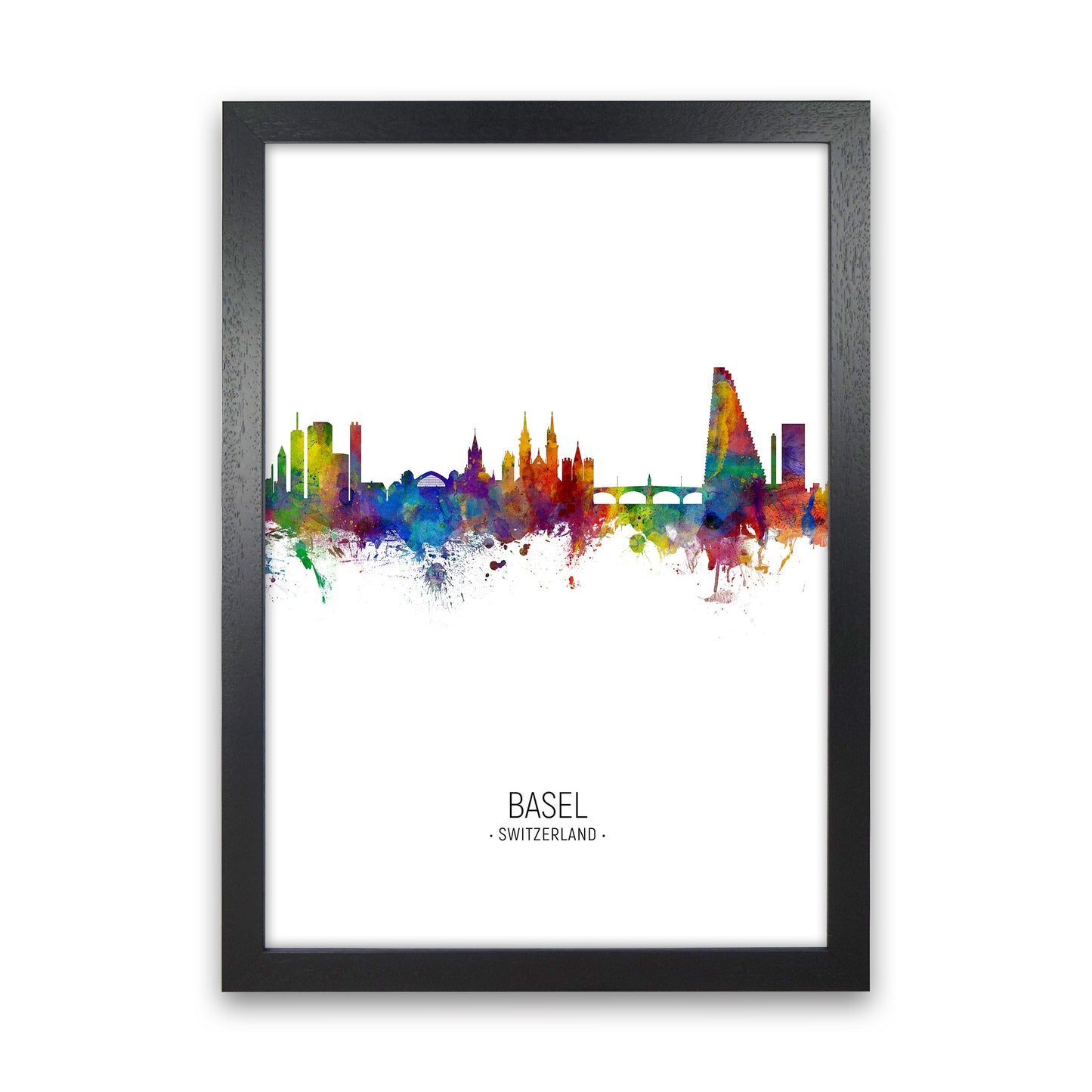 Avelena | Basel Schweiz Skyline Portrait Kunstdruck von Michael Tompsett