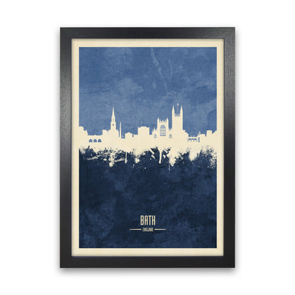 Avelena | Bad England Skyline Porträt Navy Kunstdruck von Michael Tompsett