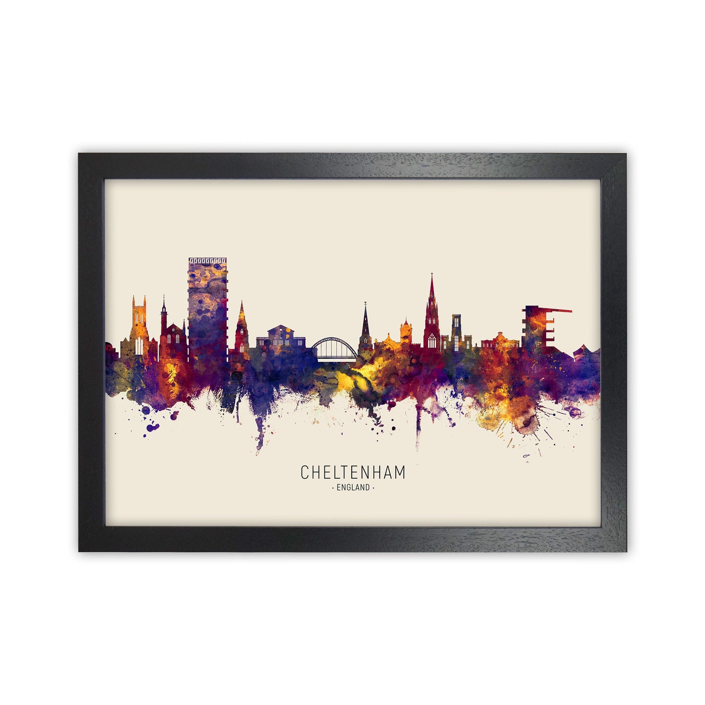 Avelena | Cheltenham England Skyline Herbst Von Name Kunst Druck
