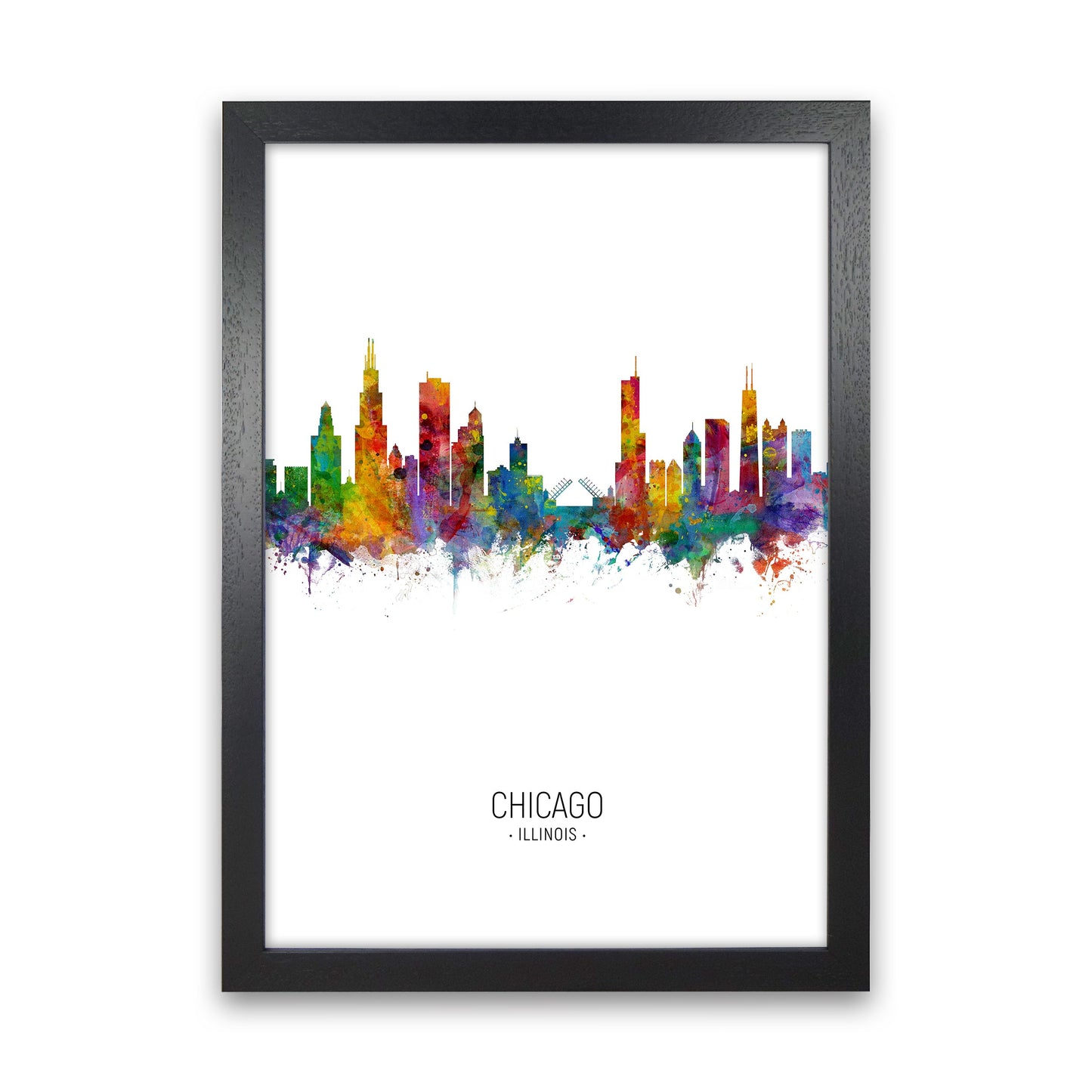 Avelena | Chicago Illinois Skyline Porträt Kunstdruck