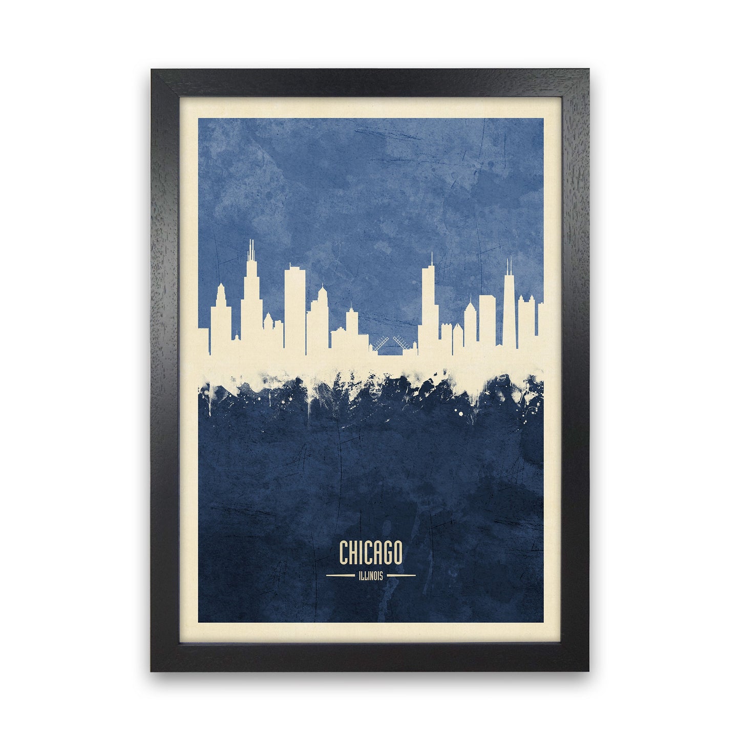 Avelena | Chicago Illinois Skyline Porträt Marine Kunstdruck