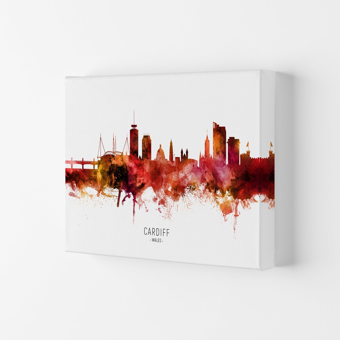 Avelena | Cardiff Wales Skyline Rot Stadtname Druck