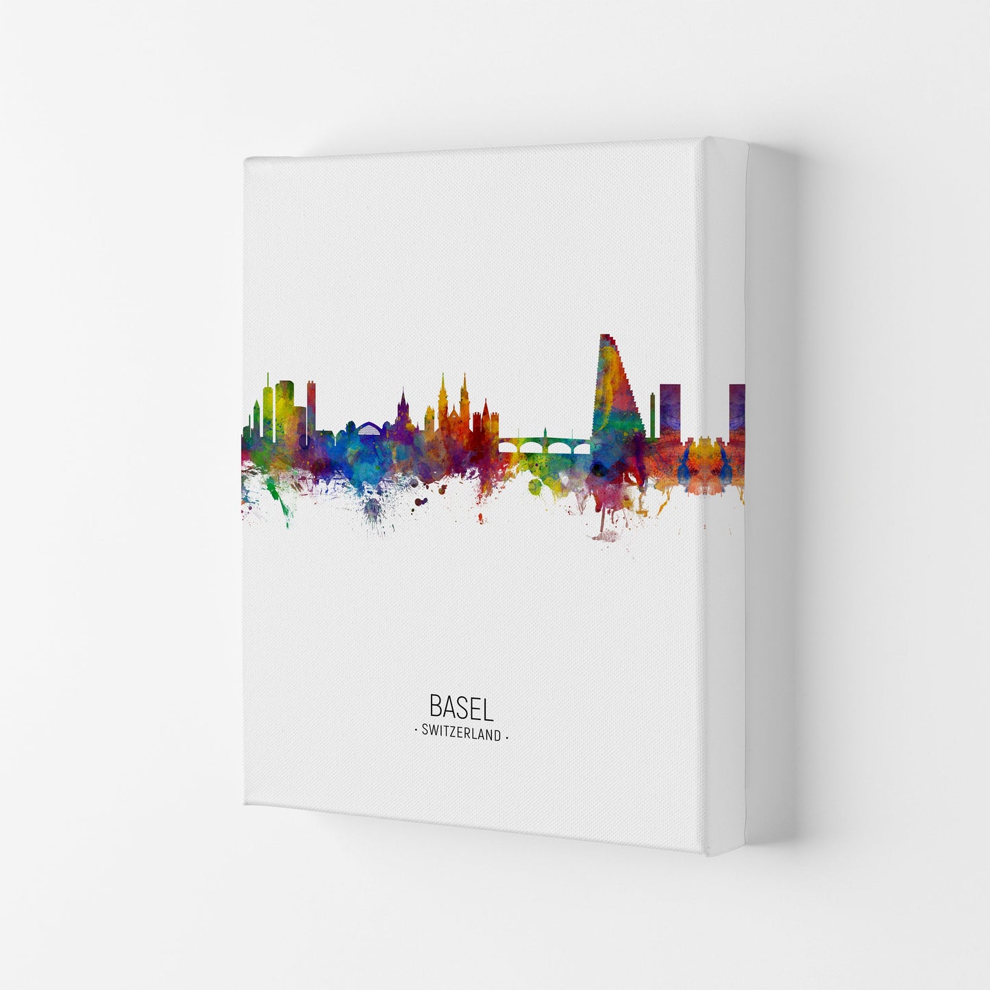 Avelena | Basel Schweiz Skyline Portrait Kunstdruck von Michael Tompsett