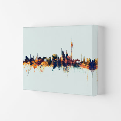 Avelena | Berlin Deutschland Skyline Blau Orange Kunsttrink von Michael Tompsett