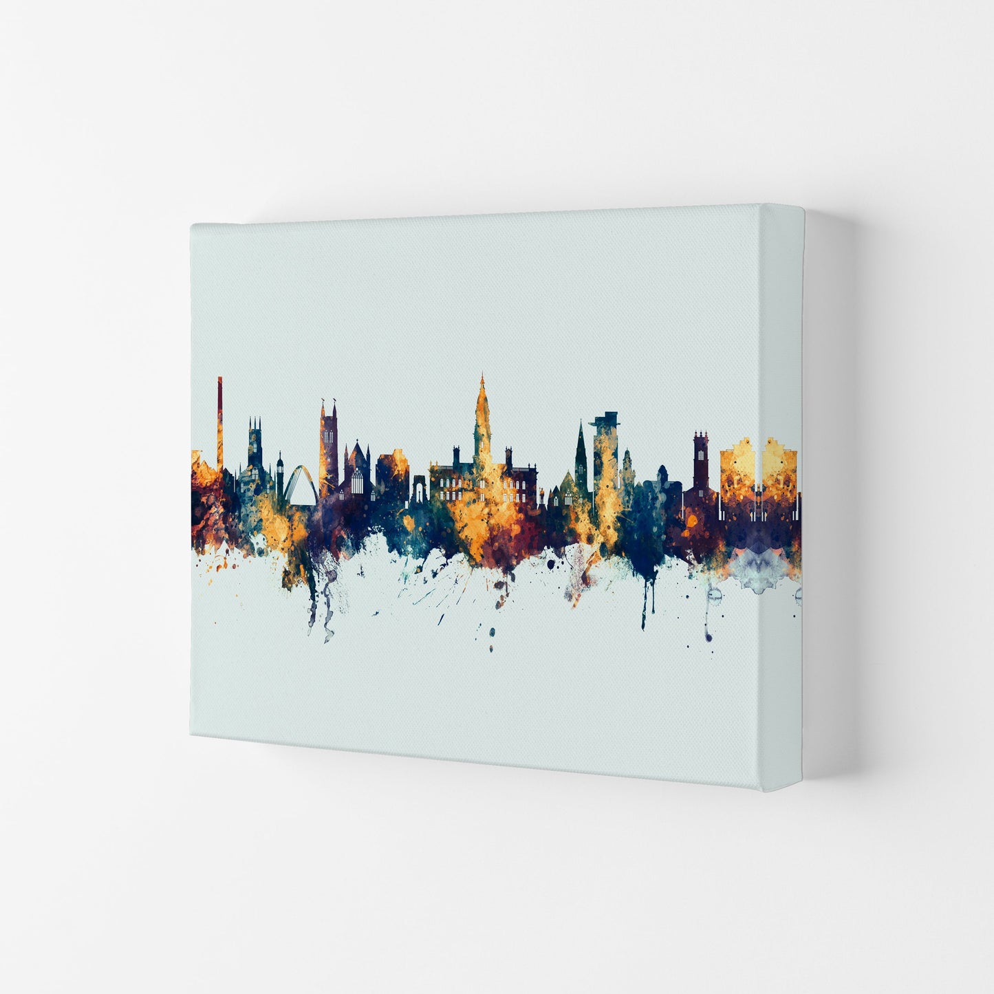 Avelena | Bolton England Skyline Blau Orange Kunstdruck