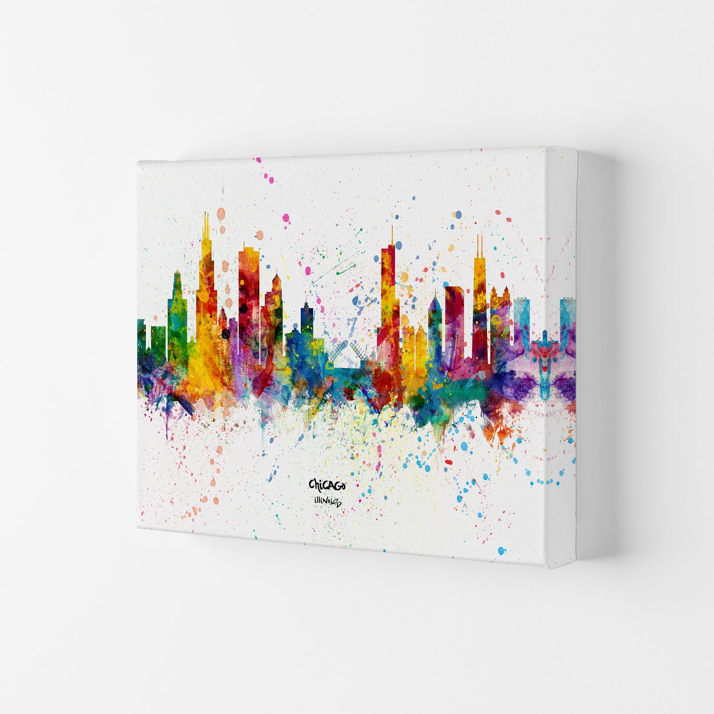 Avelena | Chicago Illinois Skyline Splash Kunst Druck